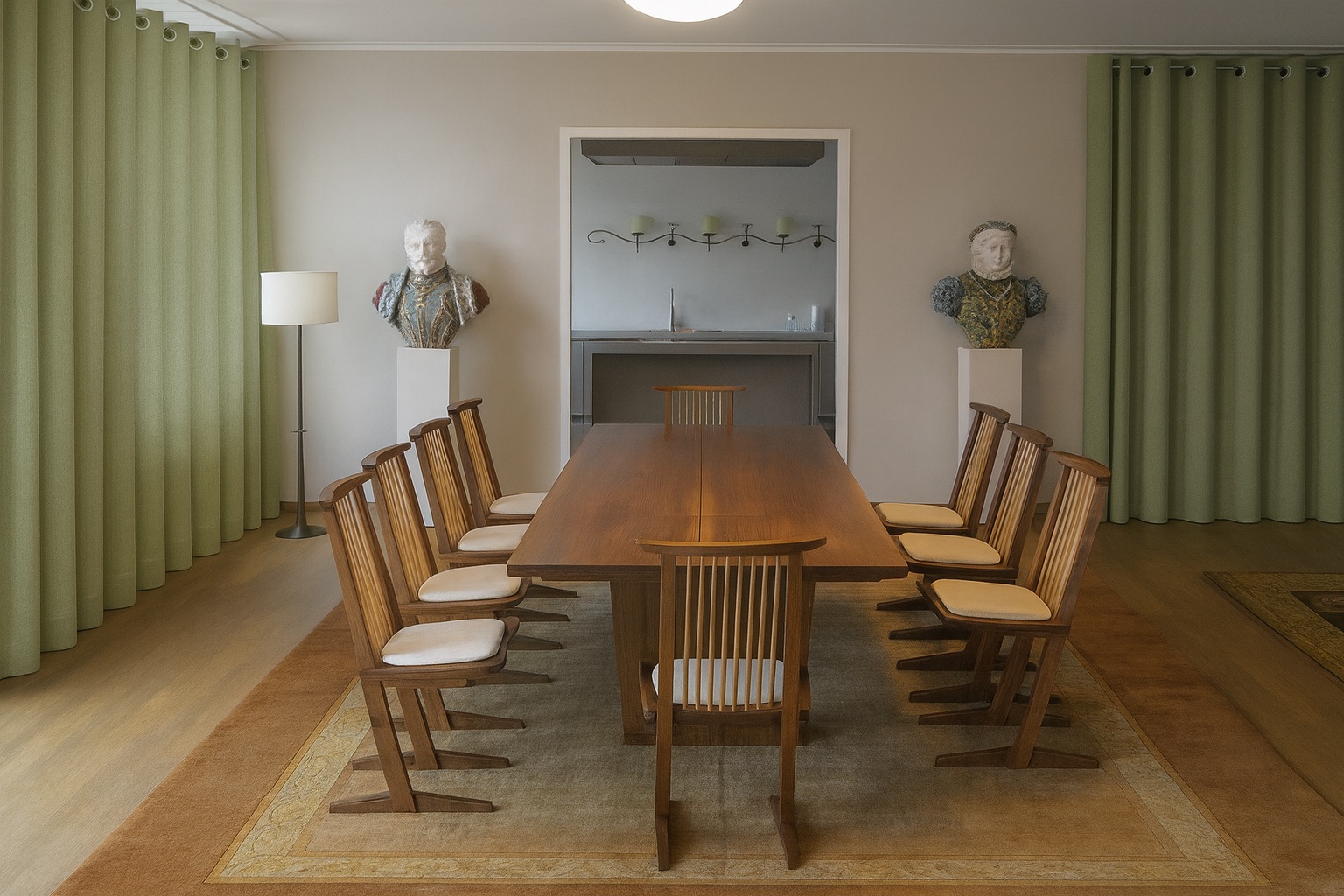 Elegante Esszimmer mit Holzdetails